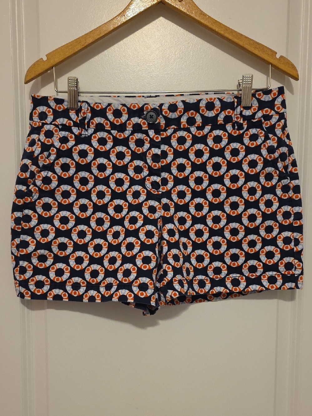 Crown & Ivy Printed Chino Shorts Geometric Preppy Size 6